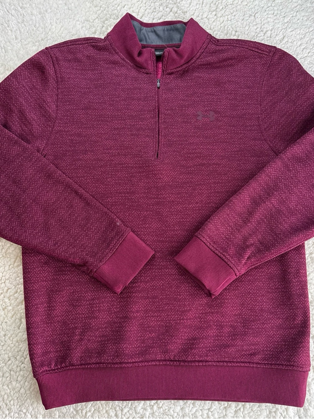 Under Armour Pullover Mens Medium Maroon ColdGear Storm 1/4 Quarter Zip Golf